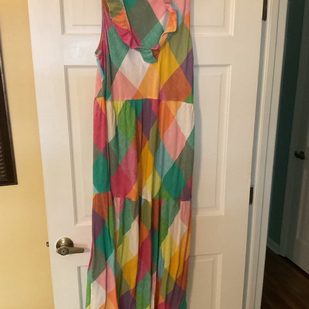 crown & ivy Multicolor Diamond-Print Maxi Dress